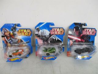 2014 Star Wars Hot Wheels Luke Skywalker Yoda Darth Vader New/sealed