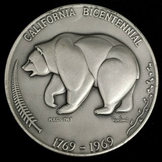 1969 California Bicentennial Medallic Art Co.  5.  02oz.  999,  Fine Silver Cbx3ma1cb