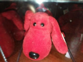 Ty Beanie Baby 1998 Rover The Red Dog With Tags - Retired - Great Cond.  In Case