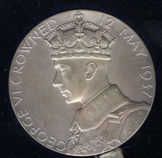 1937 British Large Silver Medal For The Coronation Of King George Vi