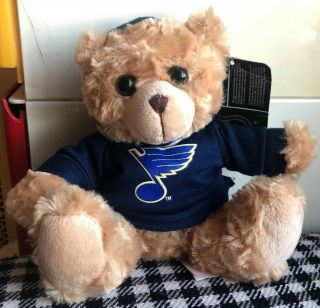 Nhl St Louis Blues Hockey Hoodie Teddy Bear 10 " Plush Toy Soft Rallymen Champs