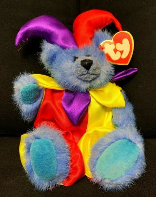Ty Attic Treasures Beanie Baby Calliope The Jester Clown Bear Vintage Rare