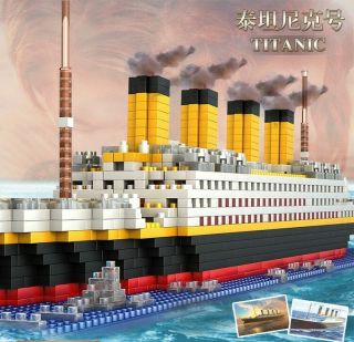 1860pcs Lego Rms Titanic Cruise Ship Model Boat Diy Building Blocks Children Kit