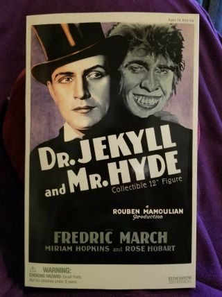 Universal Monsters Sse 12 " Dr.  Jekyl And Mr Hyde Sideshow Toys Collectible.