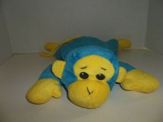 1998 Ty Blue Yellow Swinger Monkey Pillow Pal Plush Beanie Baby 14 " Long