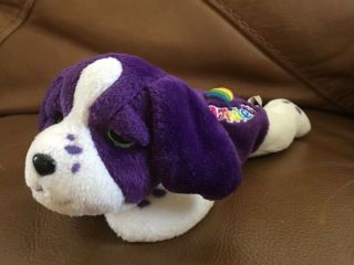 Lisa Frank Violet The Purple White Puppy Dog 8 " Beanbag Plush Stuffed Animal