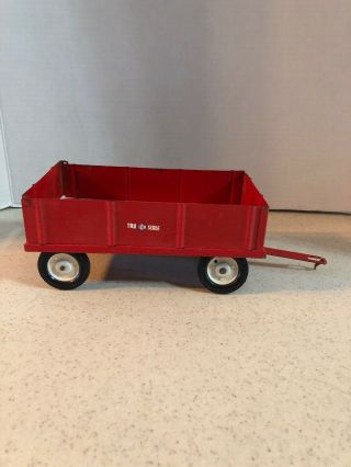 Vintage Tru - Scale 1/16th Red Metal Farm Wagon 4.  5 " X 7.  5 "