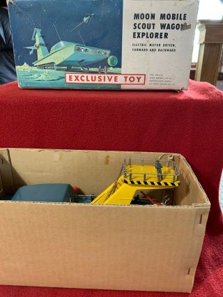 1961 Bat Op Moon Mobile Scout Wagon Explorer Sears Exclusive Space Toy W/ Box
