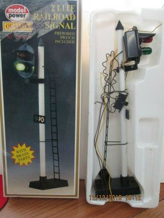 Model Power " G " Scale 2 Lite Railroad Signal With Brass Parts - No.  990