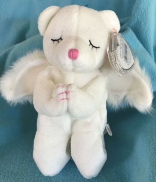 Ty Beanie Baby Blessed The Angel Bear Mwmt 6 " 2002 Vintage Stuffed Animal Toy