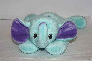 Ty Pillow Pals Squirt Elephant Plush Blue Purple Bow Stuffed Animal 1998 13 "