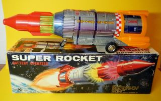 Apollo 15 Space Rocket Usa W.  Astronaut B/o Tin Toy Ky Japan