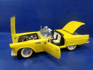 Road Tough 1/18 Scale Diecast Model Yellow 1955 Ford Thunderbird Convertible