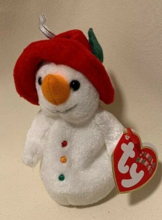 Ty Jingle Beanie Baby Chillin The Snowman (5 ") Christmas Ornament Decoration