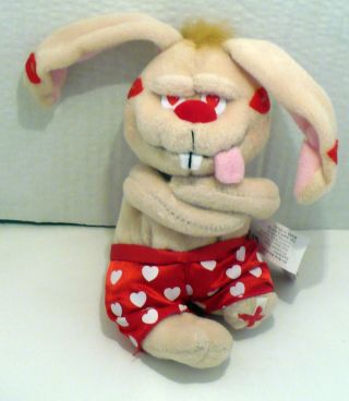 1999 Valentines Meanies Got Lucky Rabbit Plush Beanie Nwt 6 "