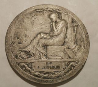 1964 46mm Art Nouveau Medal Scientific Association By Roty