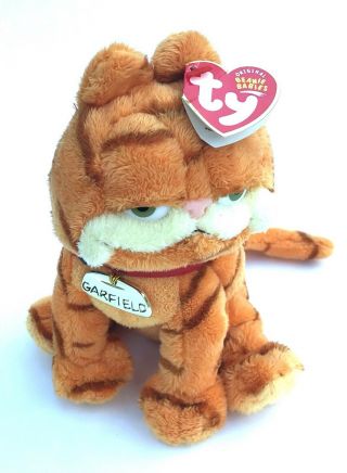 Ty Beanie Baby Garfield The Cat Garfield Movie 6.  5” Stuffed 2004 - Euc