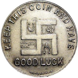 Pre 1933 Newark Jersey Good Luck Swastika Token Whitehead & Hoag Sample