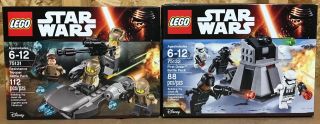 Lego Star Wars Battle Pack - 75131 Resistance Trooper - 75132 First Order -