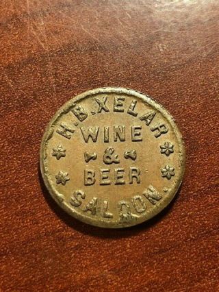 1863 Civil War Store Card Token: H.  B.  Xelar Wine & Beer Saloon - Xf