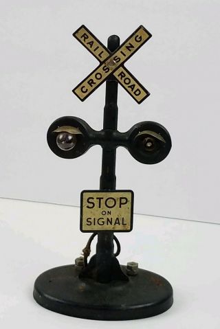 Vintage Railroad Crossing Light Model Train Sign