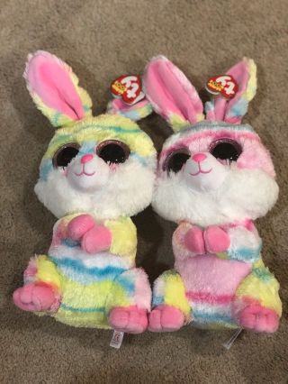 Easter Set Of 2 Ty Beanie Boos - Lollipop 9 " Medium Buddy Bunny Walgreens