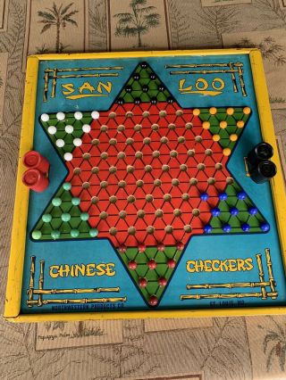 San - Loo Northwestern Products Chinese Checkers Game With Marbles/ Checkers