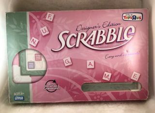 Designers Edition Pink Scrabble Crossword Game Rotating Board Complete Toys’r’us
