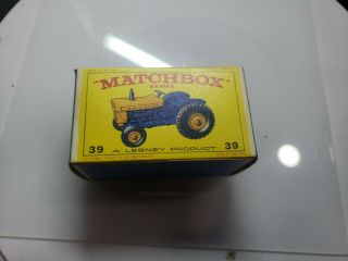Matchbox Lesney 1967 39c Ford Tractor Empty Box