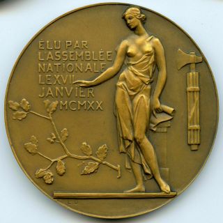 1920 Paris Art Deco Bronze Medal By L.  Drivier Nude Goddess 72mm