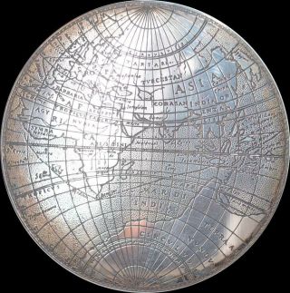 England / Usa - Sir Francis Drake 1577 World Map Silver Medallion Betts 9