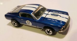 Hot Wheels 1/64 Blue Custom Mustang Gt 500 Coupe Loose Fao Schwarz