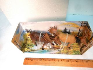 Wild - Life Soft Plastic Set Of Two Moose - Different Poses - By Ray Toys - - -
