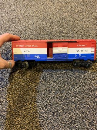 Lionel No.  6428 U.  S.  Mail Railway Post Office Box Car,  Red/white/blue