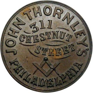 Philadelphia Pennsylvania Hard Rubber Civil War Token John Thornley 