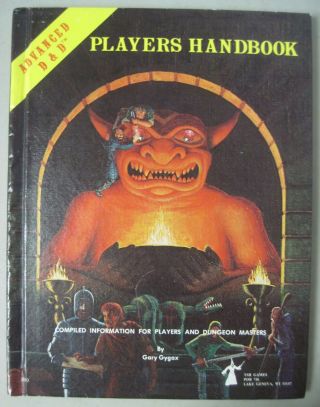 Advanced Dungeons & Dragons Players Handbook By Gary Gygax 6th Print 1980 Ad&d