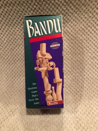 Bandu Stacking Game 100 Complete 1991 Milton Bradley Vintage,  Box
