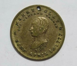 1844 Henry Clay Presidential Campaign Medal Whigs - Democrats - Political Token 