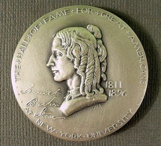 Harriet Beecher Stowe Medallic Art Hall Of Fame Nyu.  999 Fine Silver Medal 994