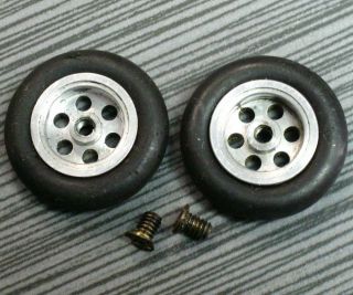 Slot Car Pactra Front Mag Wheels Tires With Slip - On Inserts Vintage 1/24 Scale