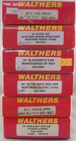 Walthers - 6 Empty 9 - 1/4 " Boxes