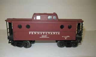 Lionel O Scale Pennsylvania 6437 Brown Caboose (blt - 53) Lighted -