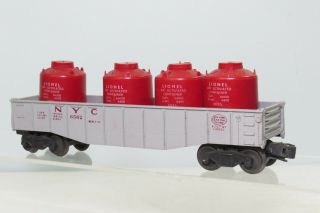 LIONEL POSTWAR 6562 - 1 NYC GRAY CANISTER CAR WITH CANISTERS - EX,  IN ORIG.  BOX 2