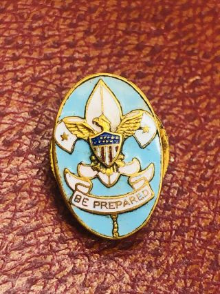 Wwi Period Boy Scouts Blue Enameled Lapel Pin Badge Field Commissoner