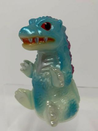 M1go 2001 Baby Godzilla Sofubi Vinyl Figure Blue Glow In Dark Japan M1 Bullmark