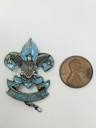 Wwi Period Boy Scouts Blue Enameled Hat Badge 1911 Field Commissoner