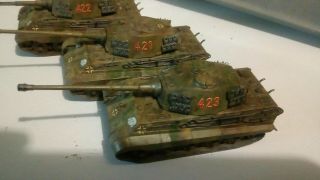 Flames Of War - 3 X 3rd Ss King Tiger Tanks For Flames Of War,  1/100 15mm