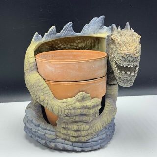 Godzilla Flower pot holder window box figure dinosaur terra cotta jurassic park 2