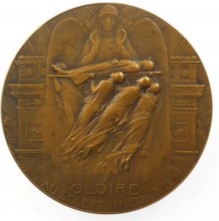 France World War I Tribute To The Unknown Soldier Bronze 68mm By Benard
