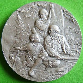 War Revolution Switzerland Canton Of Nidwalden Shooting Silver Medal By Huguenin